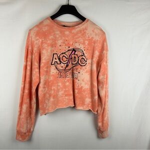 AC/DC 1978 tour cropped pullover sweatshirt size XXL youth / S